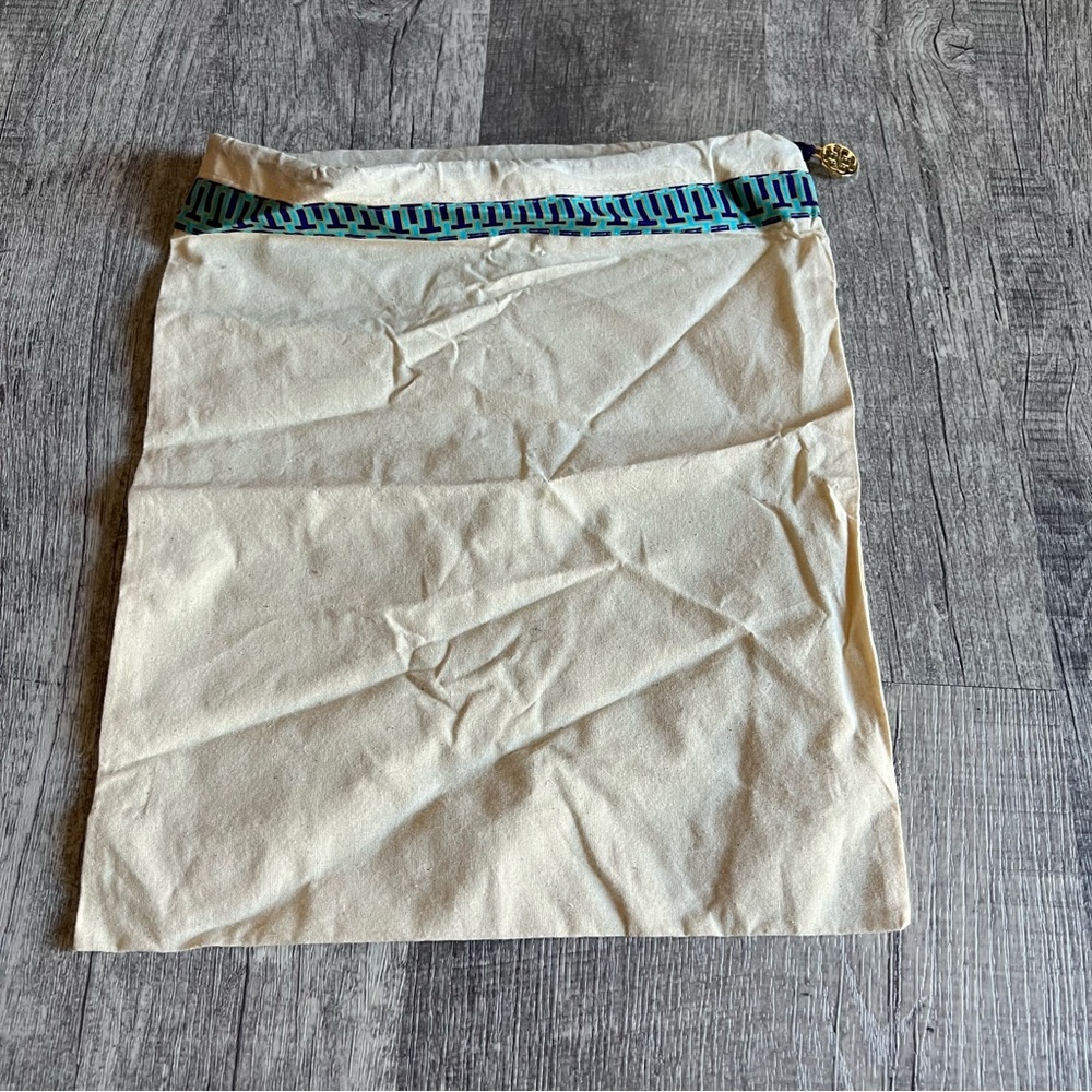 Authentic Tory Burch Beige Dust Bag Drawstring Storage Bag